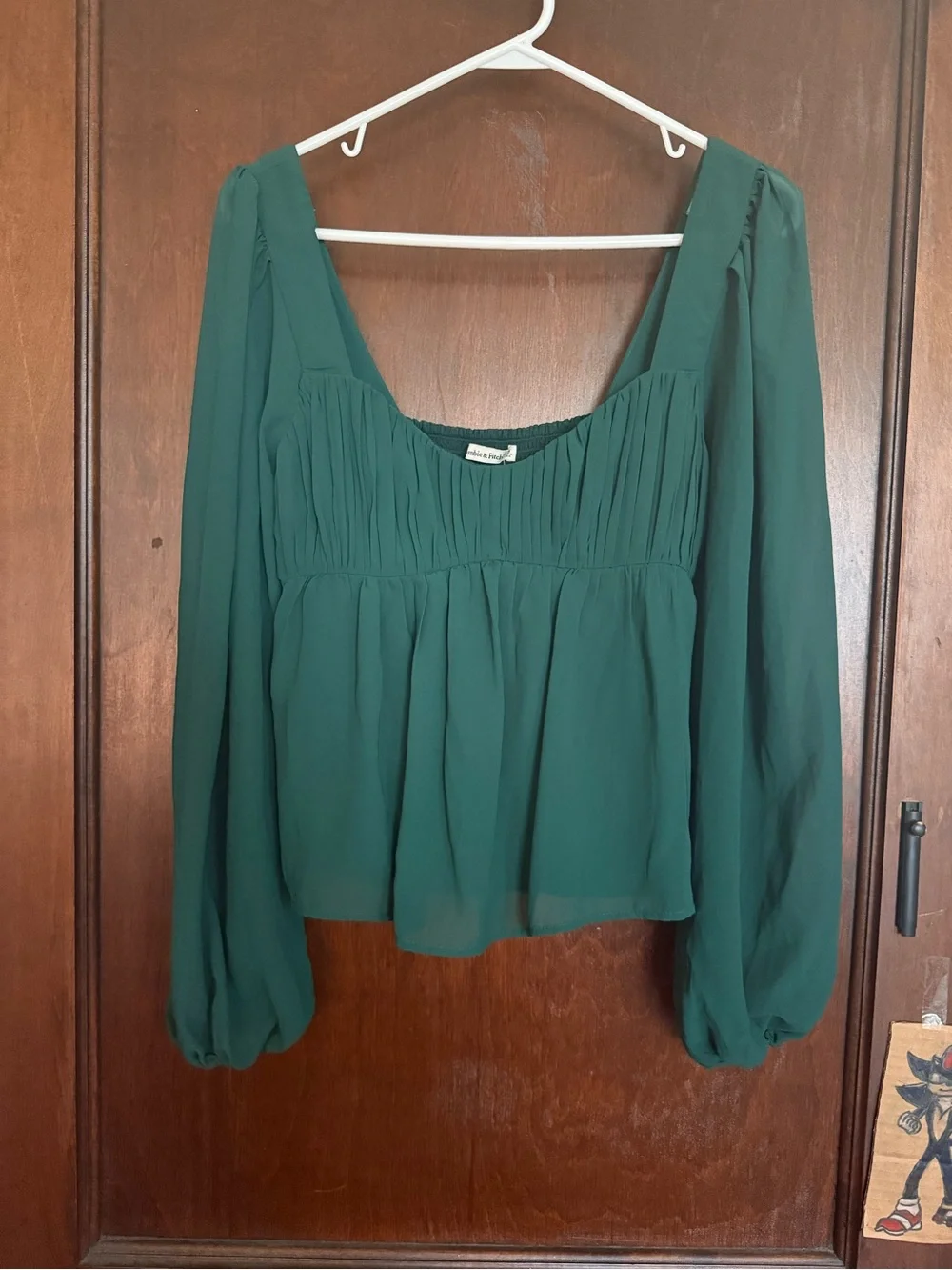 Abercrombie & Fitch Emerald Green Peasant Blouse